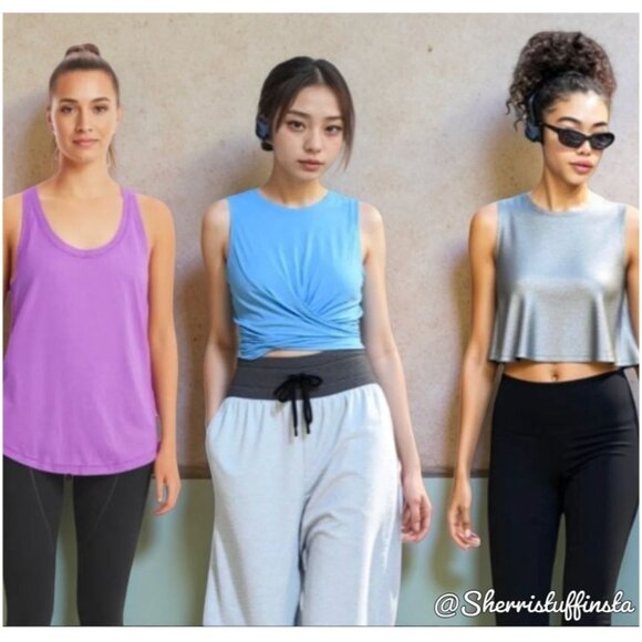 Lululemon Tank Top Bundle Muscle Love Crop Time 2 Restore Love Tank Top Cotton 4 - Picture 2 of 16